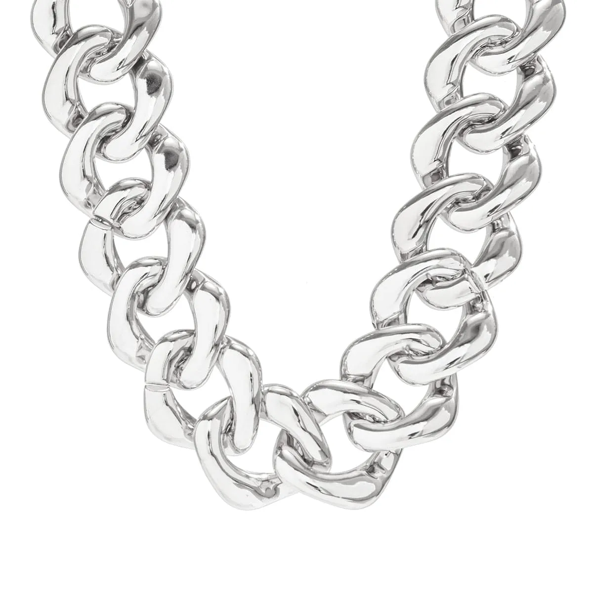 Newly Gold Silver Plated Curb Chain Choker Necklace