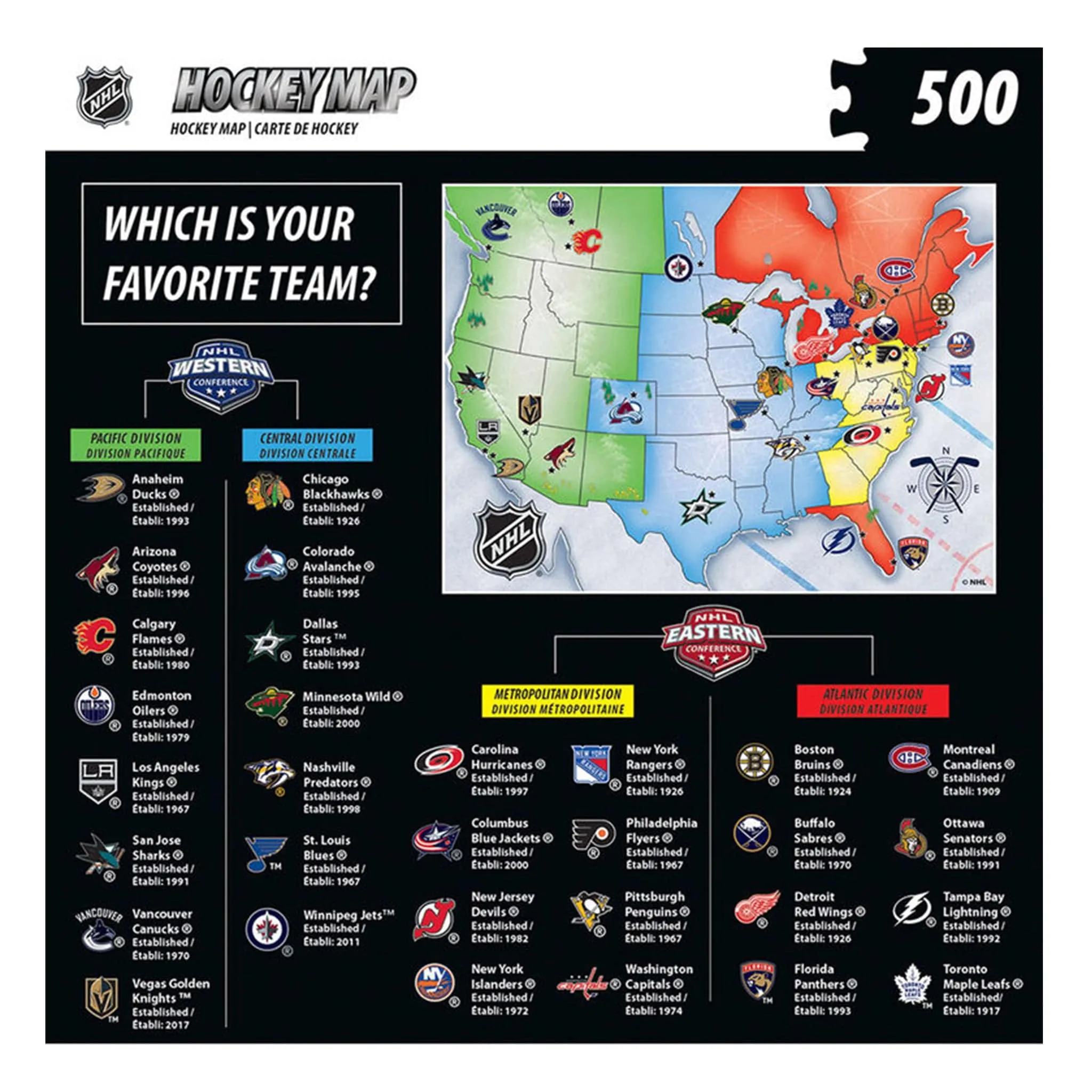 NHL Map Puzzle