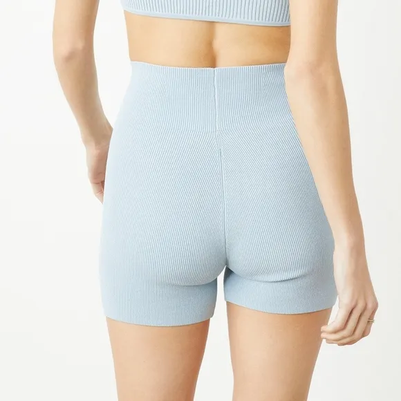NWT Le Ore Sea Blue Rib Knit Rimini 3&quot; Shorts XS