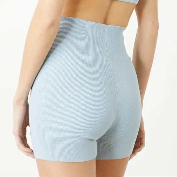 NWT Le Ore Sea Blue Rib Knit Rimini 3&quot; Shorts XS
