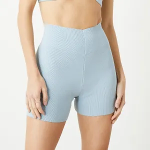 NWT Le Ore Sea Blue Rib Knit Rimini 3&quot; Shorts XS