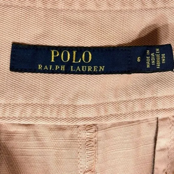 NWT Polo Ralph 100% Cotton &quot;Deco Coral&quot; 3&quot; Inseam High Rise Shorts - Women's 6