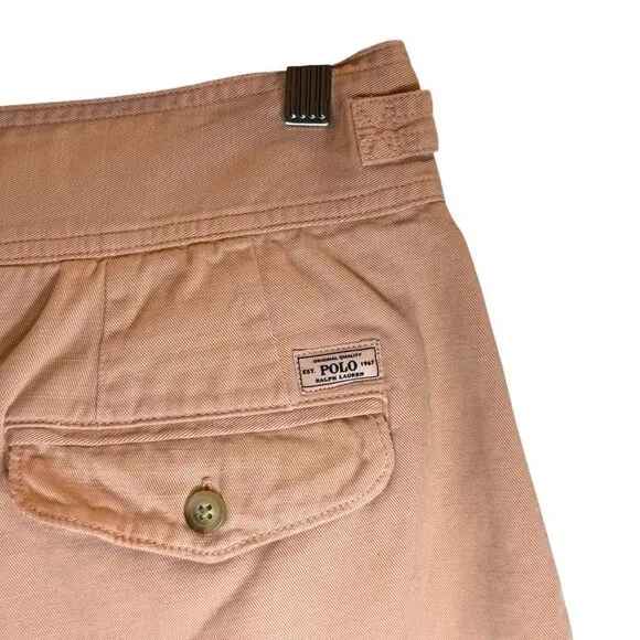 NWT Polo Ralph 100% Cotton &quot;Deco Coral&quot; 3&quot; Inseam High Rise Shorts - Women's 6