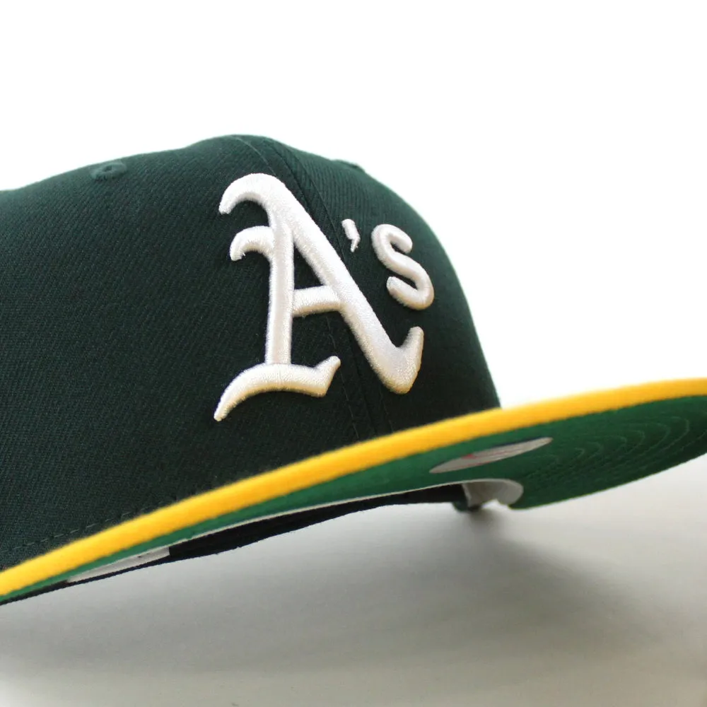 Oakland Athletics 1989 World Series Battle of The Bay New Era 59Fifty Fitted Hat (Green Yellow Visor Green Under Brim)