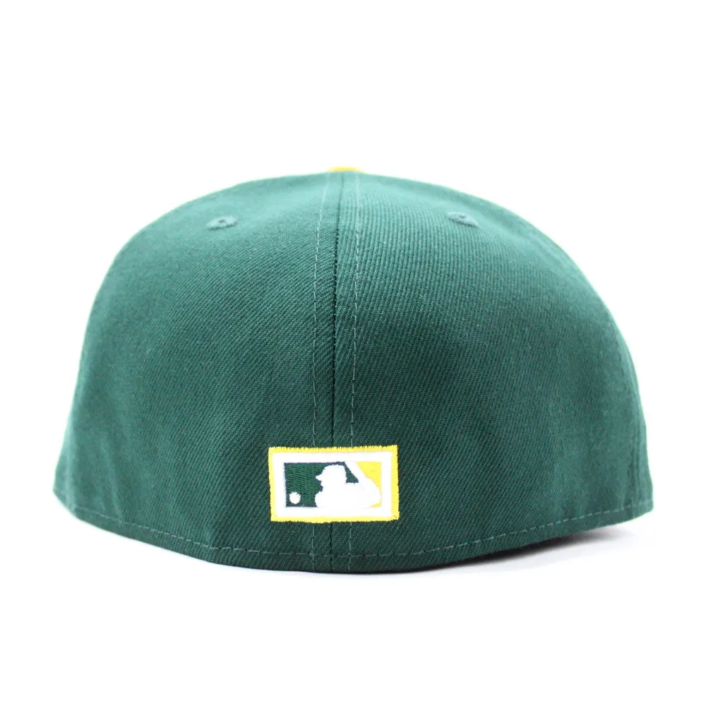 Oakland Athletics 1990 World Series New Era 59Fifty Fitted Hat (Green Yellow Grey Under Brim)
