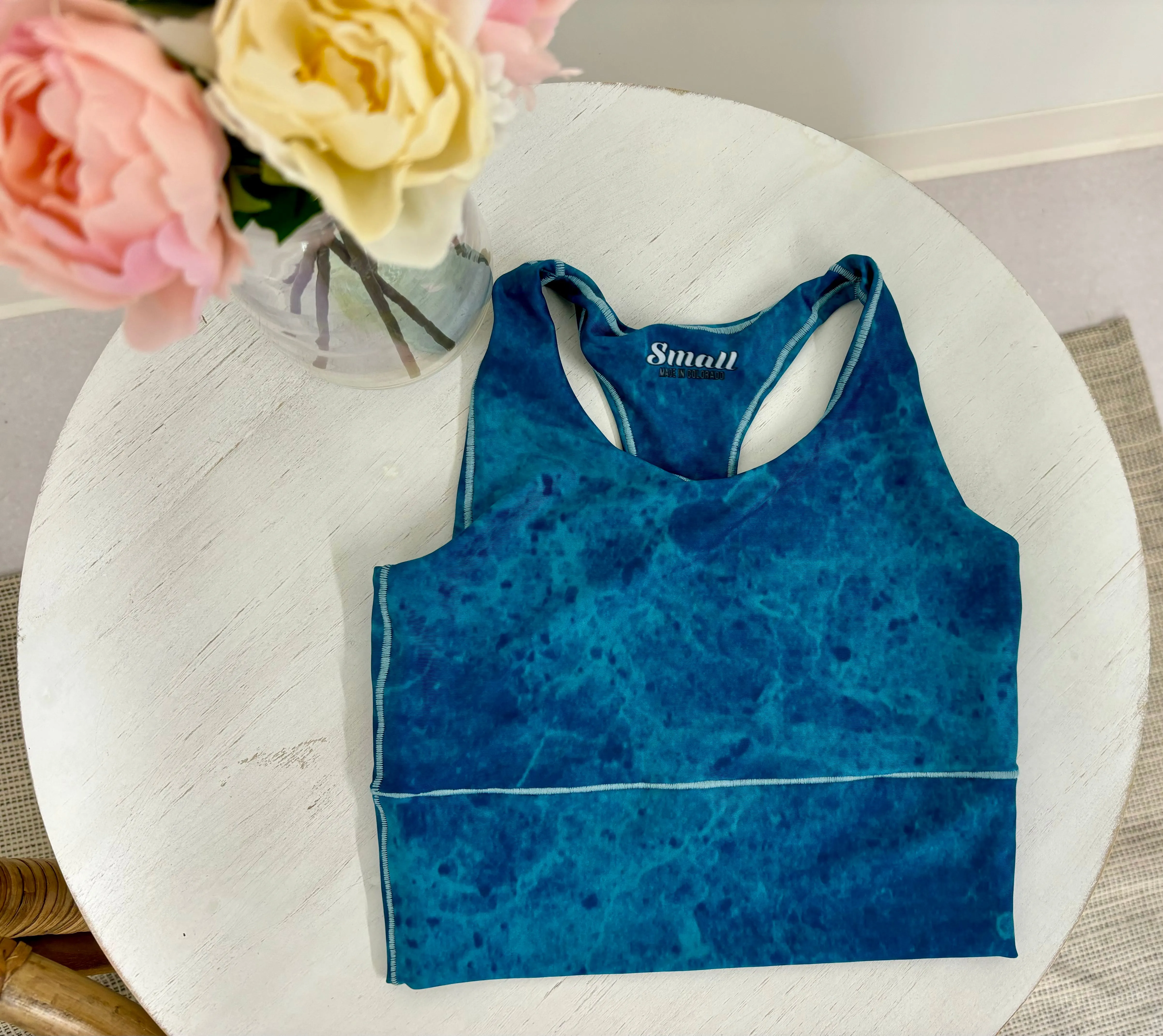 Ocean Marble Longline Sports Bra *FINAL SALE*