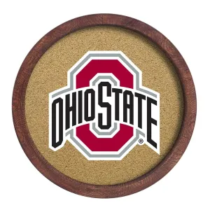 Ohio State Buckeyes: "Faux" Barrel Framed Cork Board