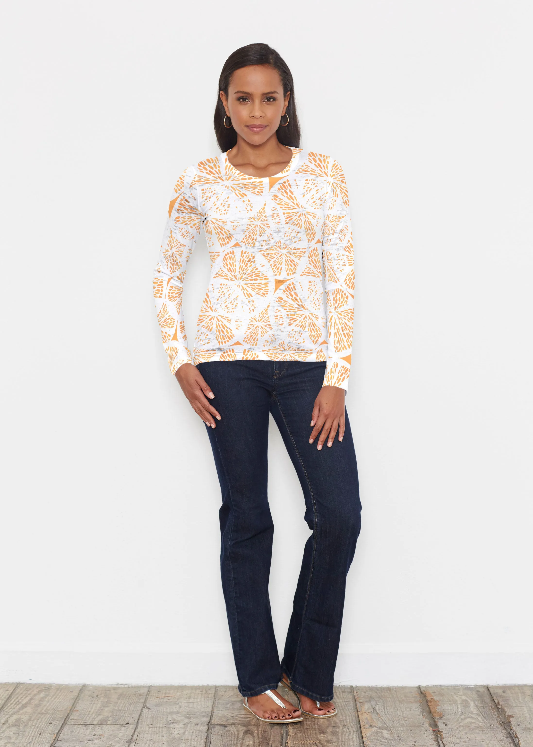Orange Citrus (7862) ~ Signature Long Sleeve Crew Shirt