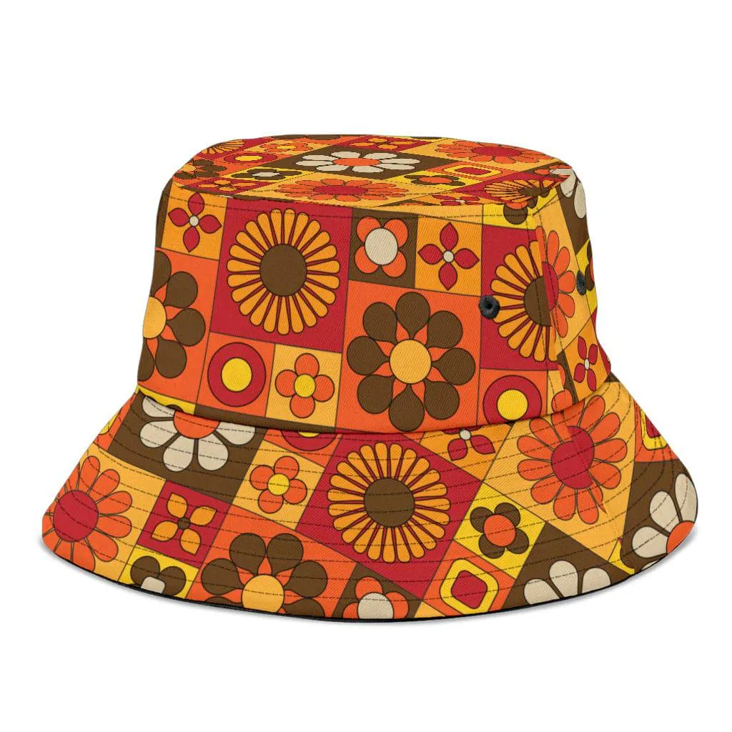 Orange Mod Daisy Unisex Bucket Hat