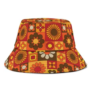 Orange Mod Daisy Unisex Bucket Hat
