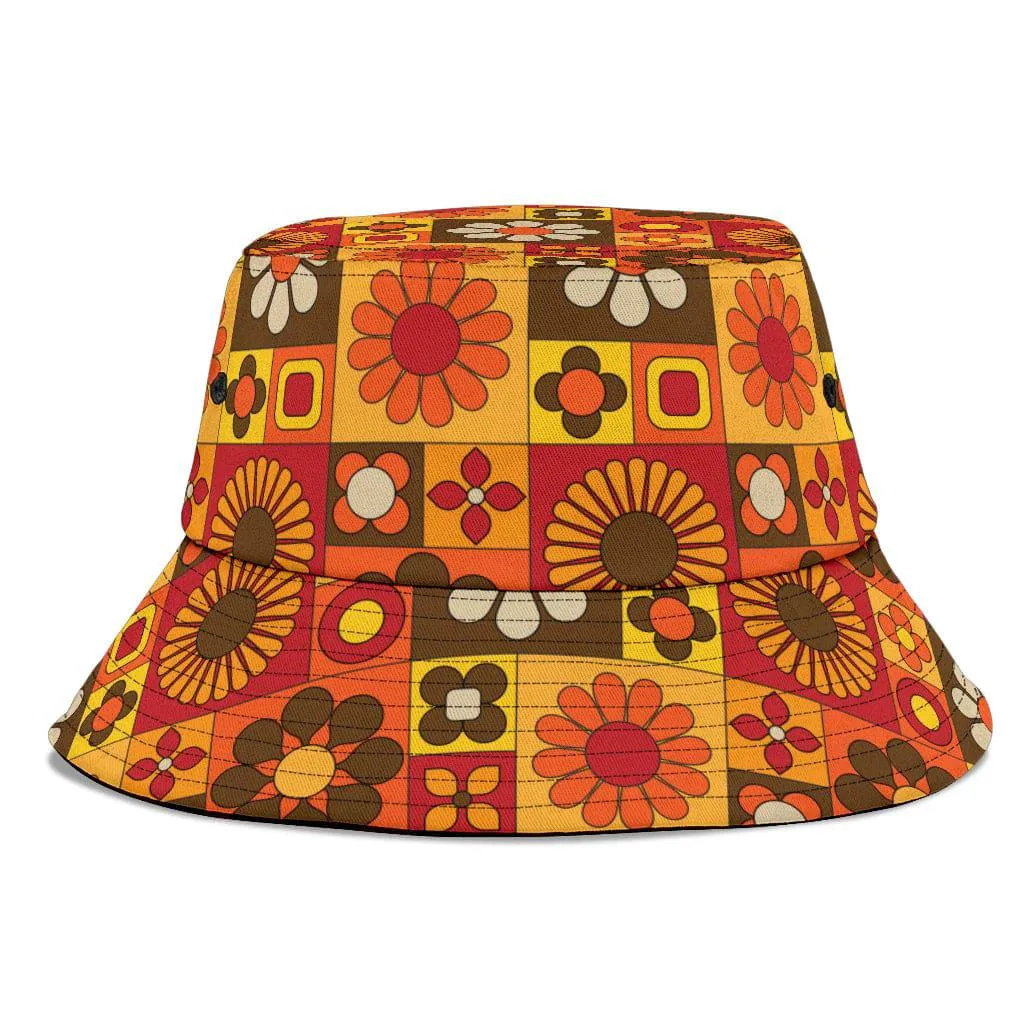 Orange Mod Daisy Unisex Bucket Hat