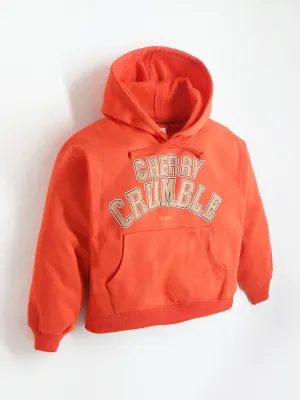 Orange Unisex Knitted Easy Fit Hooded Pullover