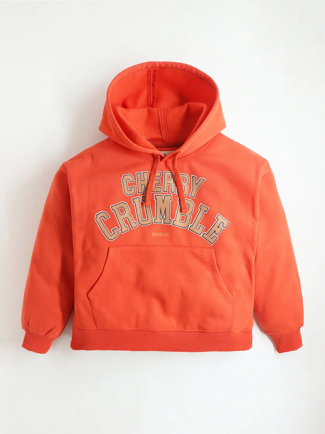 Orange Unisex Knitted Easy Fit Hooded Pullover
