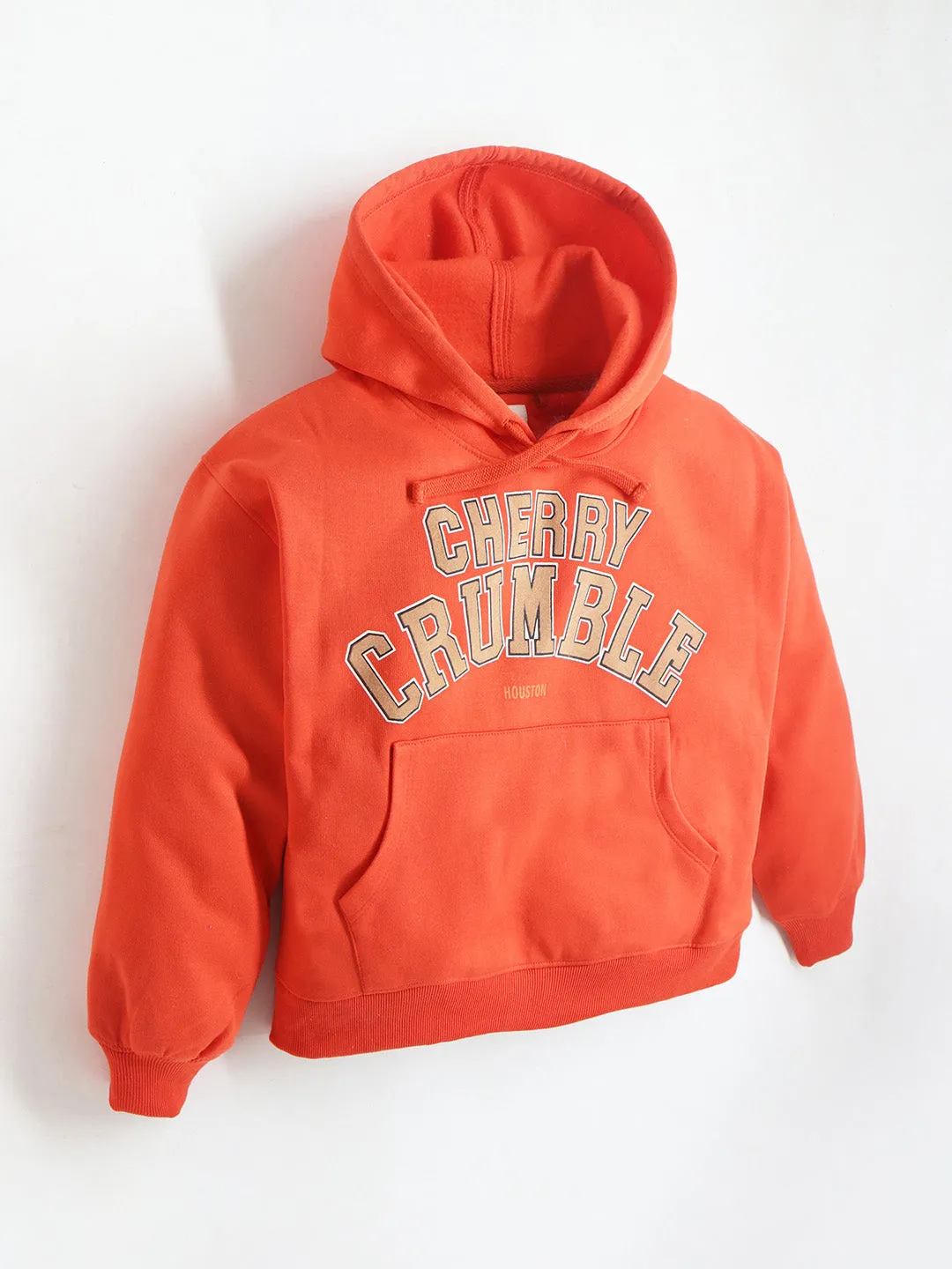 Orange Unisex Knitted Easy Fit Hooded Pullover