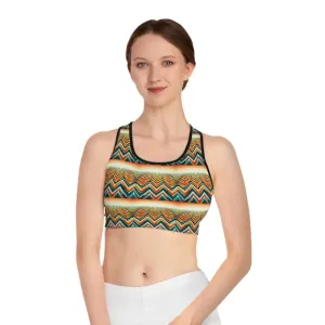 Orange Zig Zag Sports Bra Turns Gym Heads