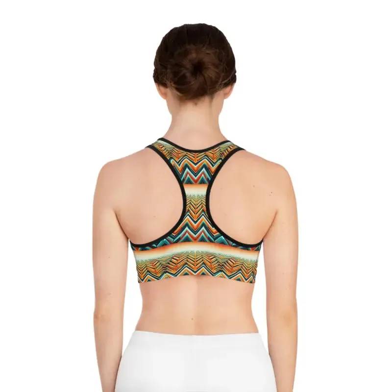 Orange Zig Zag Sports Bra Turns Gym Heads