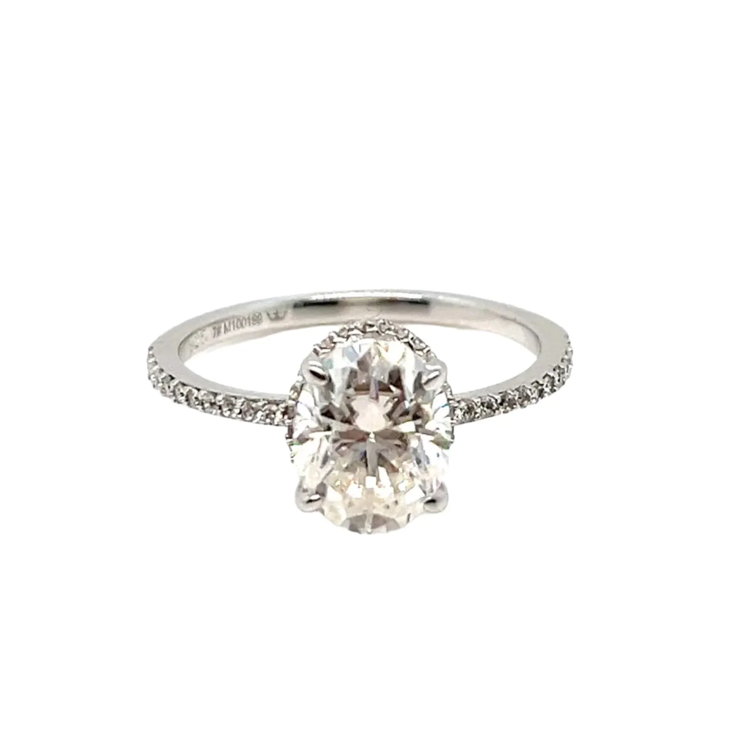 Oval Main 1.23 Cubic Zirconia Engagement 925 Sterling Silver Ring - C100209