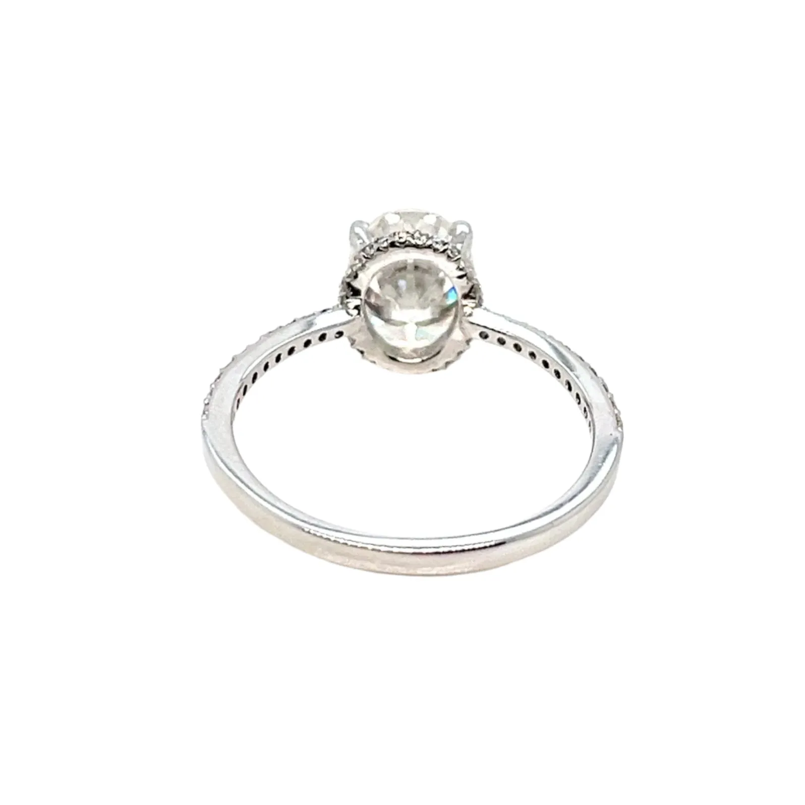 Oval Main 1.23 Cubic Zirconia Engagement 925 Sterling Silver Ring - C100209