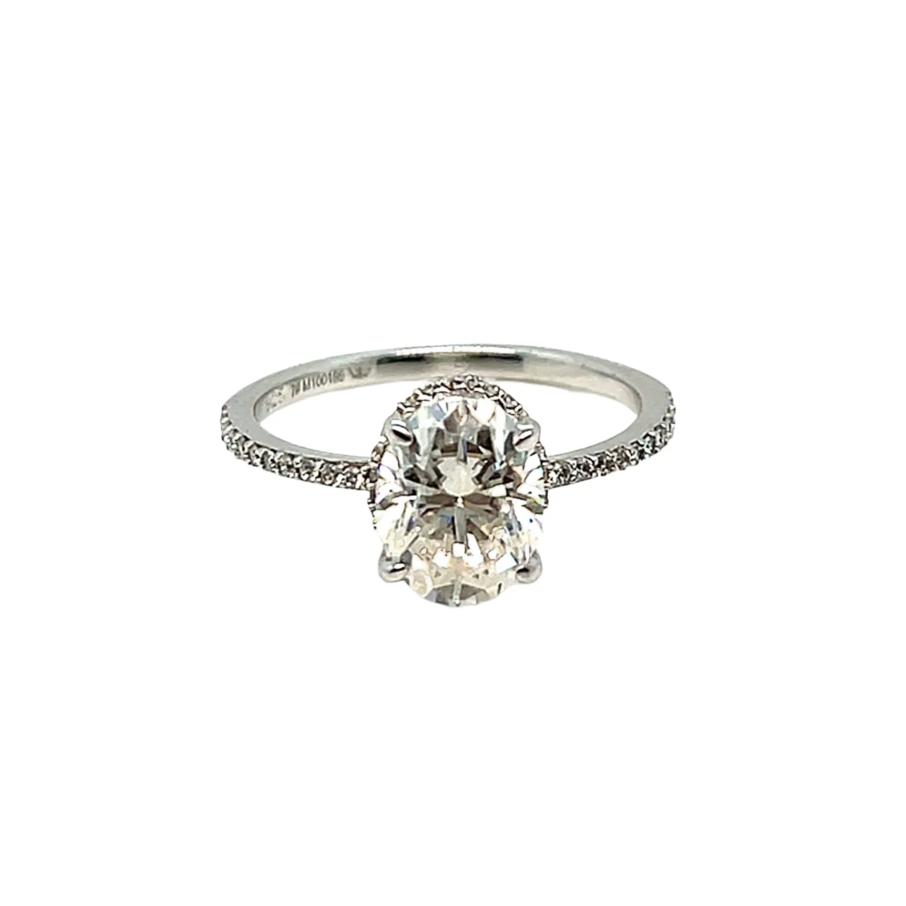 Oval Main 1.23 Cubic Zirconia Engagement 925 Sterling Silver Ring - C100209