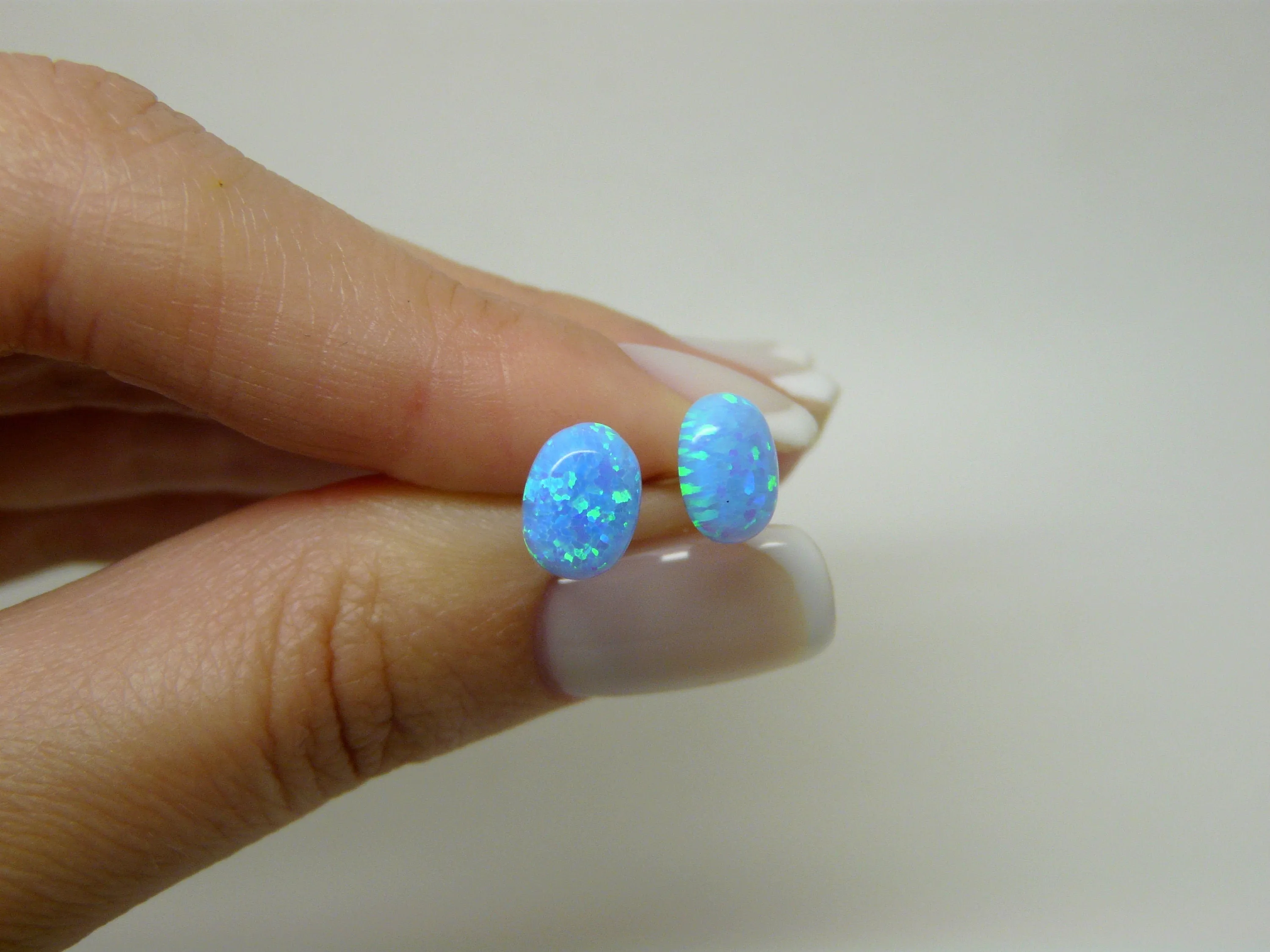 Oval Opal Stud Earrings – Timeless Elegance