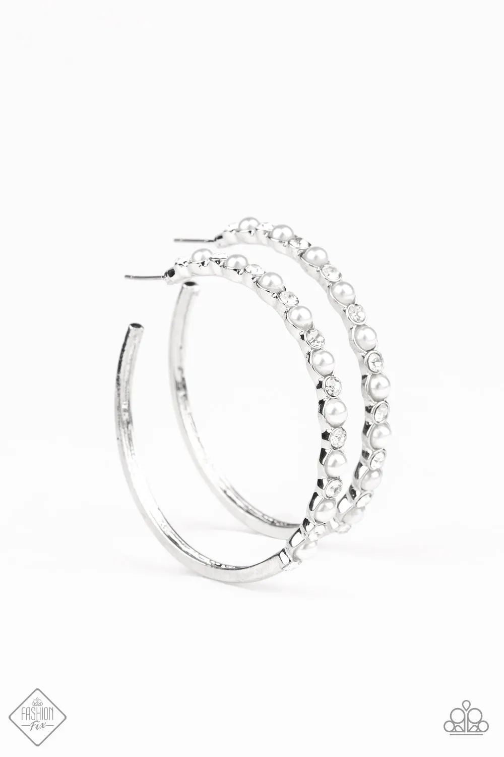 Paparazzi -A Sweeping Success White Pearl Earrings