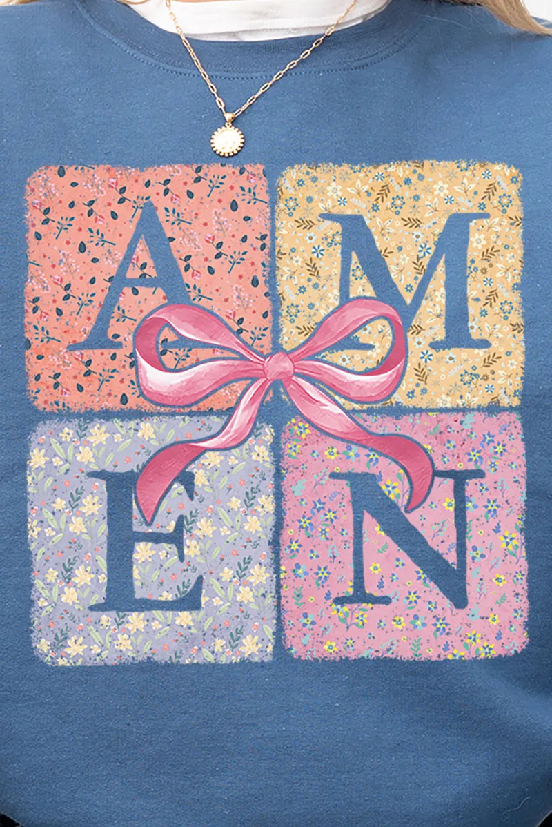 Patchwork Floral Amen Heavy-weight Crew Sweatshirt