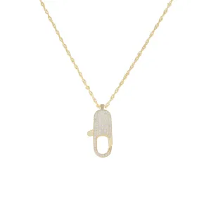 Pavé Clasp Singapore Chain Necklace