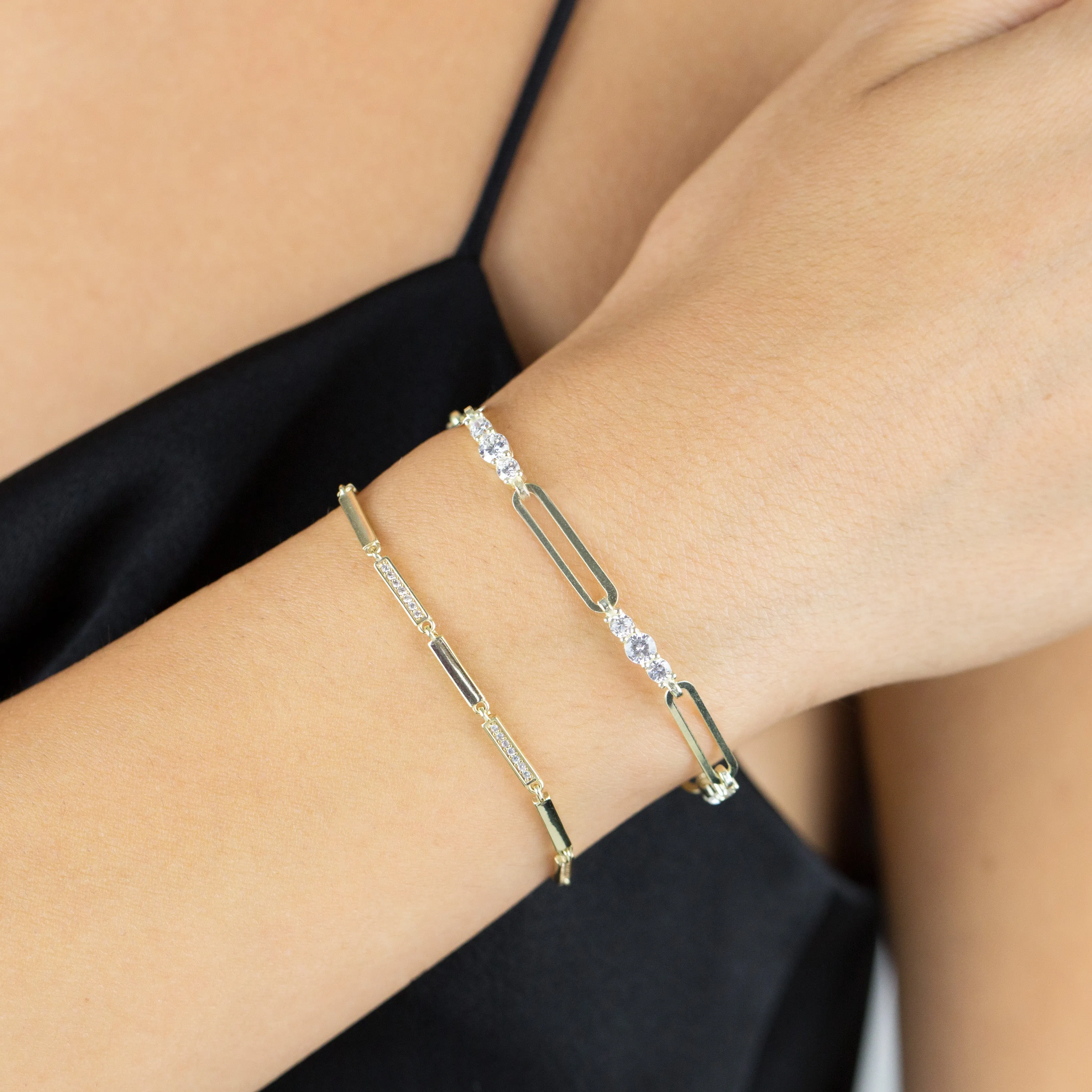 Pavé X Solid Bracelet