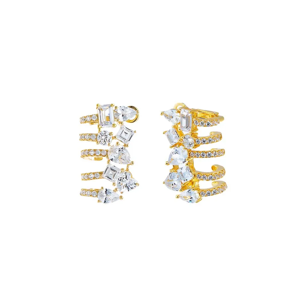 Pave X Multi Fancy Cage Stud Earring