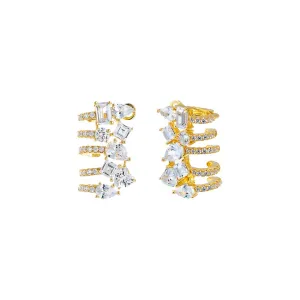 Pave X Multi Fancy Cage Stud Earring