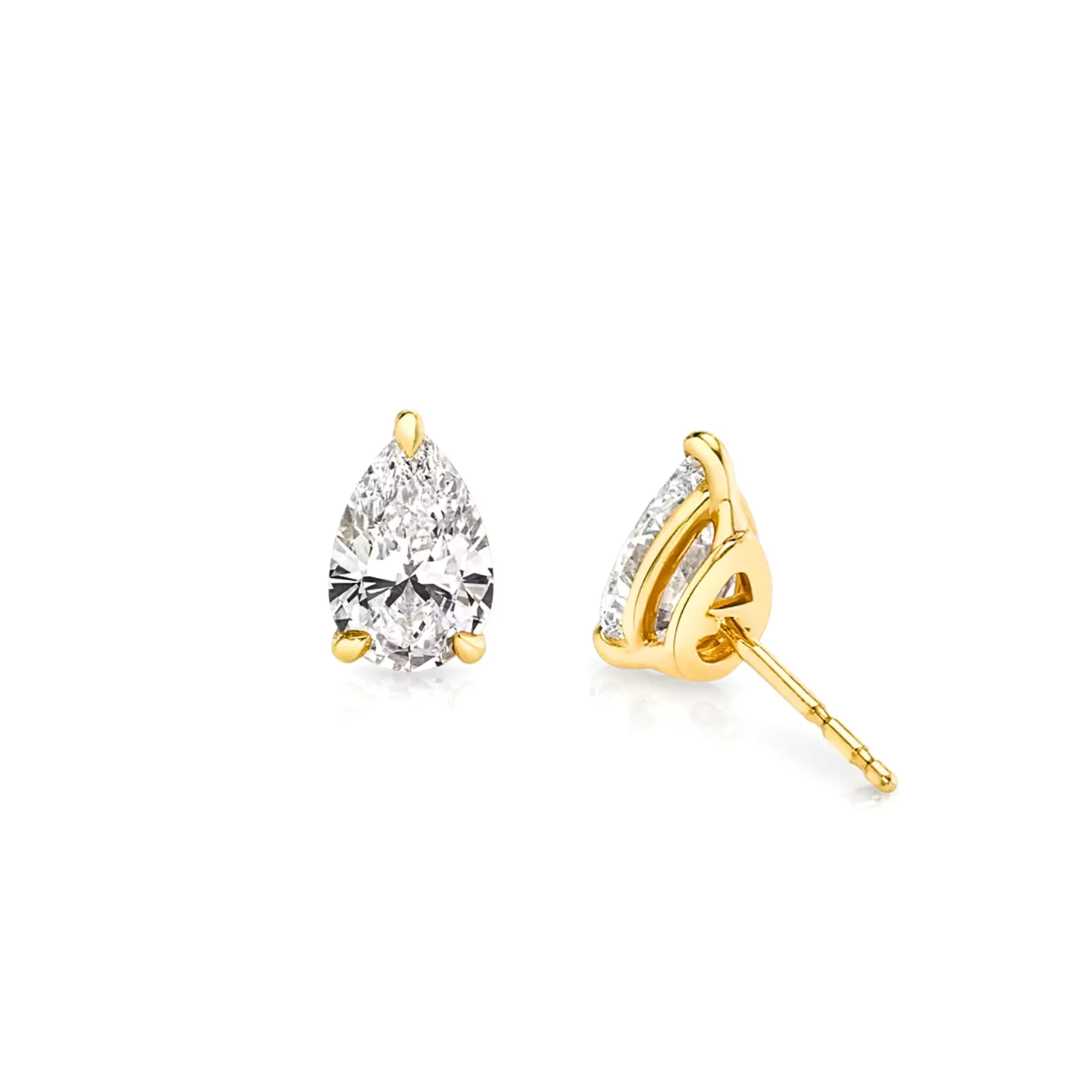 Pear Cut Diamond Stud Earrings