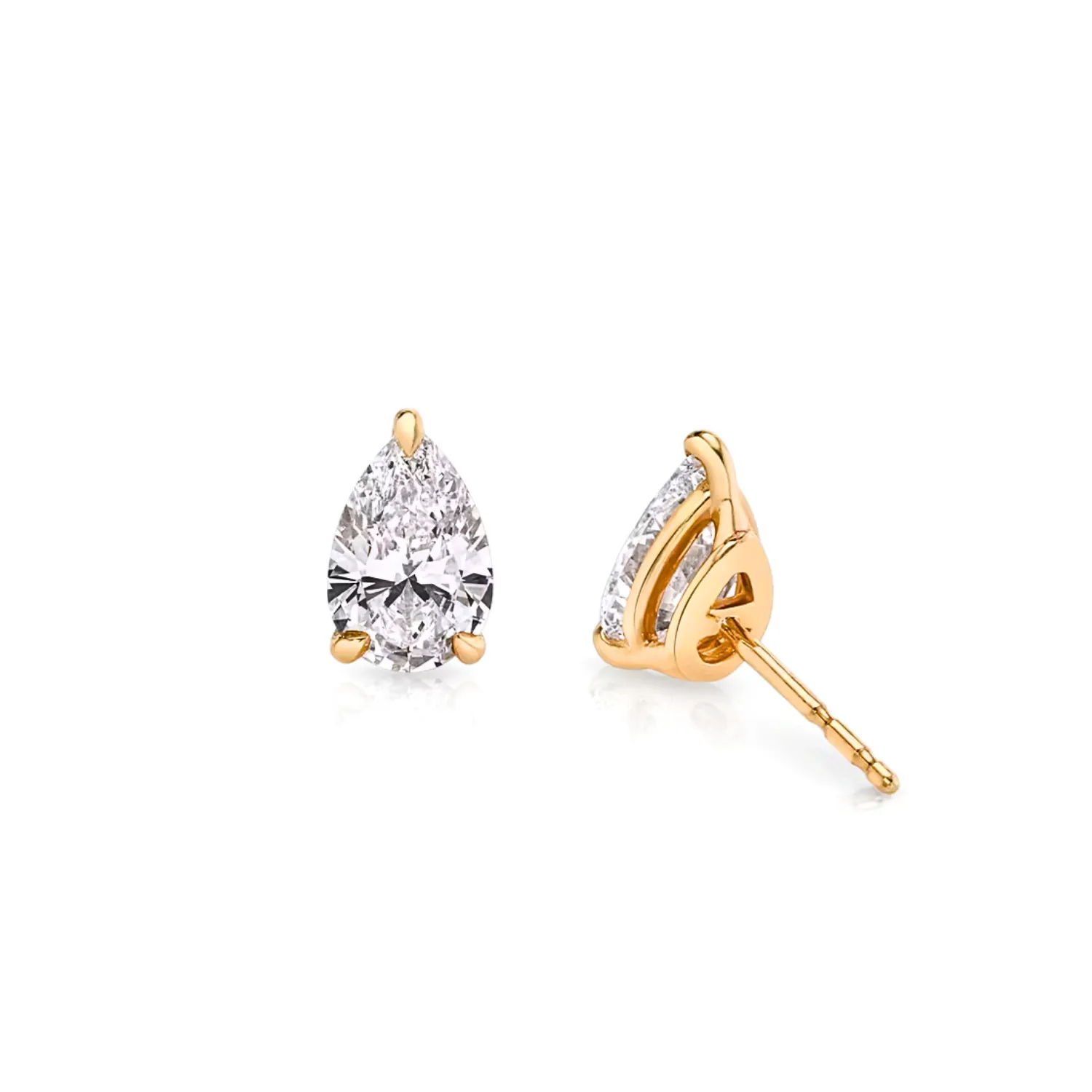 Pear Cut Diamond Stud Earrings