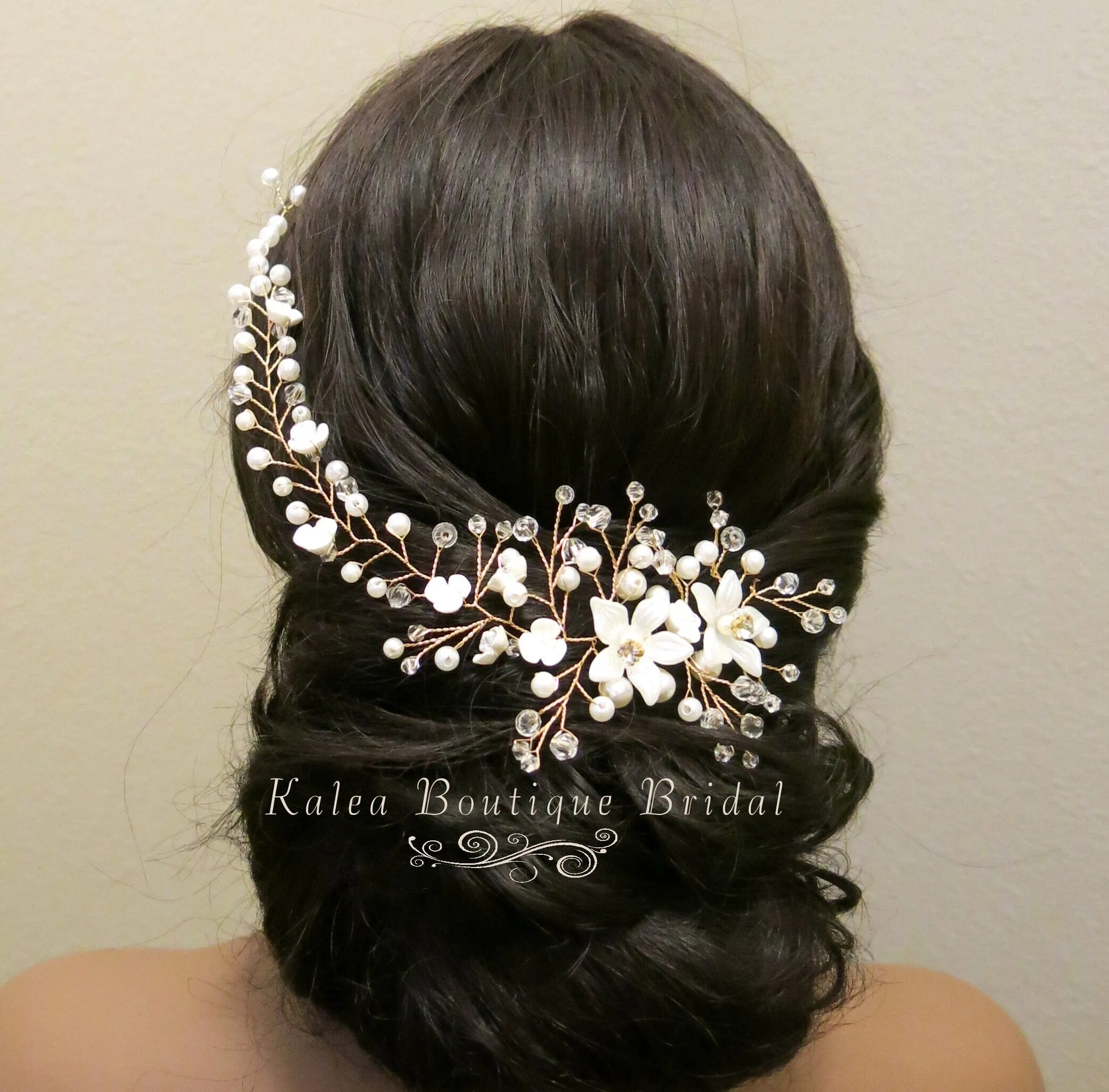 Pearl Flower Bridal 3 PC Jewelry Set, Wedding Floral Necklace and Earrings Jewelry, Crystal Flower Wedding Necklace Set