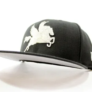 Pegasus New Era 59Fifty Fitted Hats (Black Glow in the Dark Gray Under Brim)