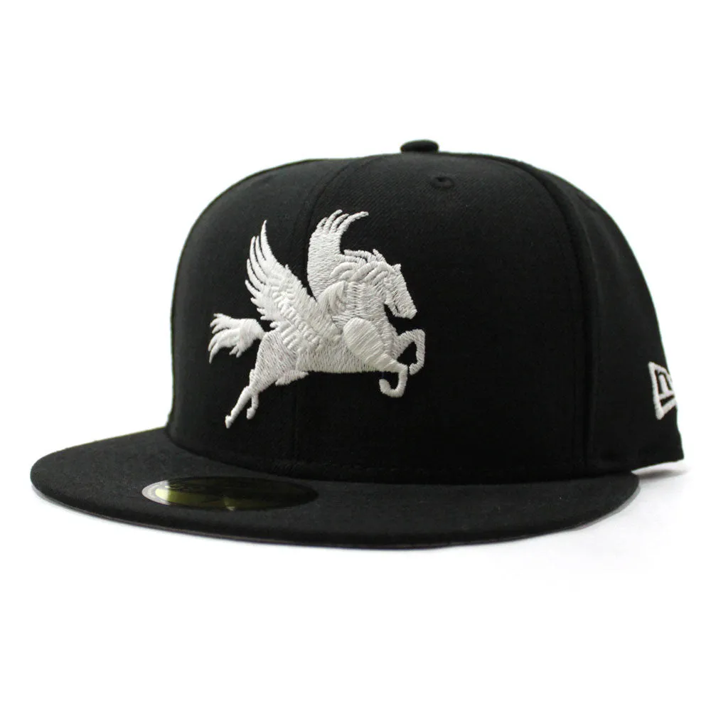 Pegasus New Era 59Fifty Fitted Hats (Black Glow in the Dark Gray Under Brim)