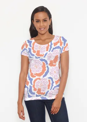 Peonies Pink (8074) ~ Short Sleeve Scoop Shirt