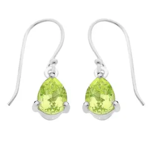 Peridot Set in Sterling Silver Drop Earrings M3175
