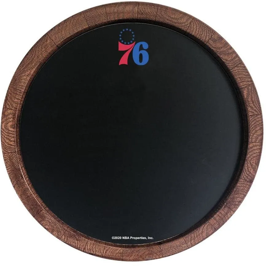 Philadelphia 76ers: Chalkboard "Faux" Barrel Top Sign