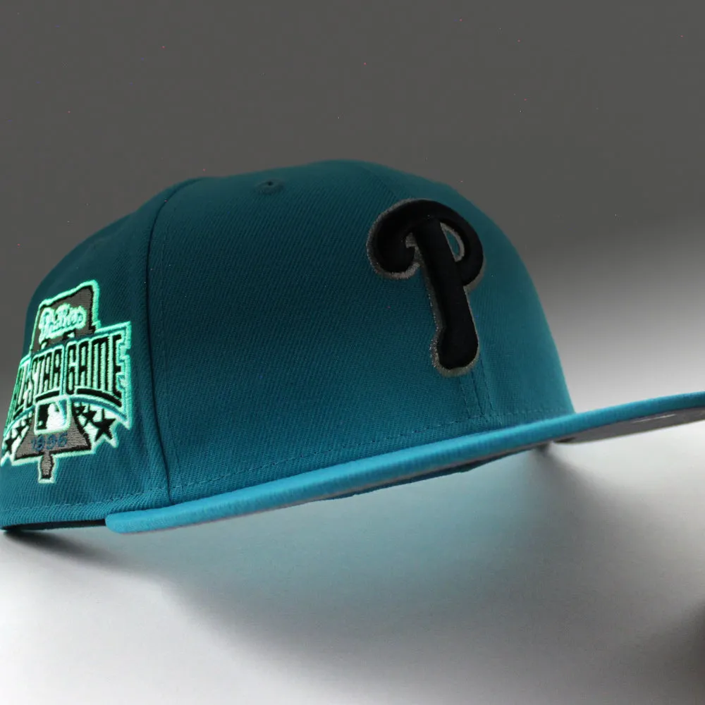 Philadelphia Phillies 1996 All-Star Game 59Fifty New Era Fitted Hat (Teal Gray Under Brim)