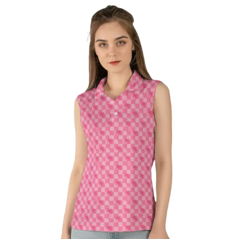 Pink Retro Summer Women's Golf Polo
