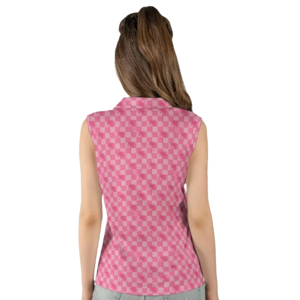 Pink Retro Summer Women's Golf Polo