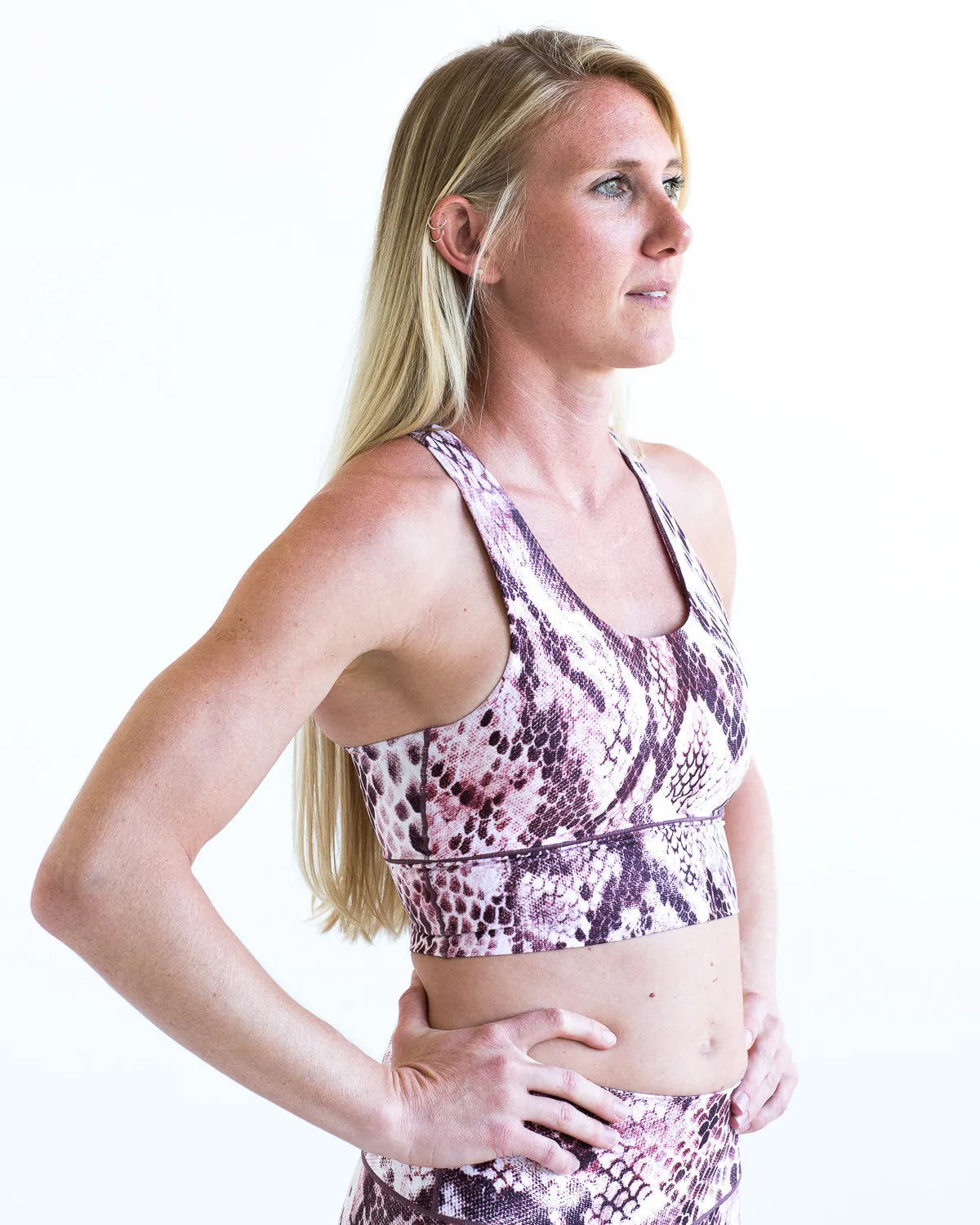 Pink Snakeskin Longline Sports Bra *FINAL SALE*