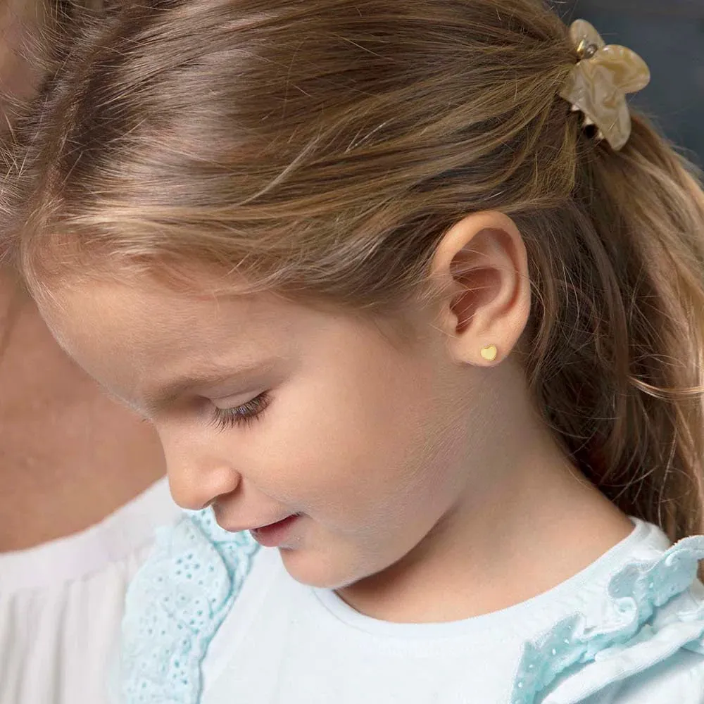 Polished Heart Little Girl's Stud Earring