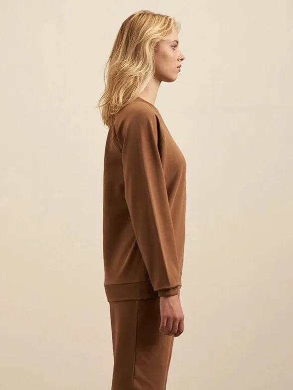 Polo  Ladies Nailhead Long Sleeve Sweater Camel