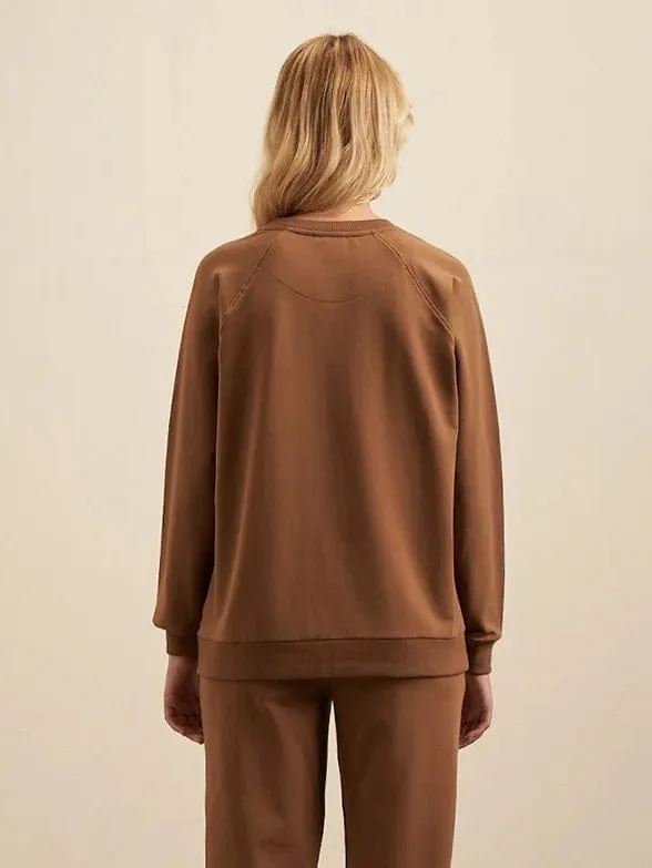 Polo  Ladies Nailhead Long Sleeve Sweater Camel