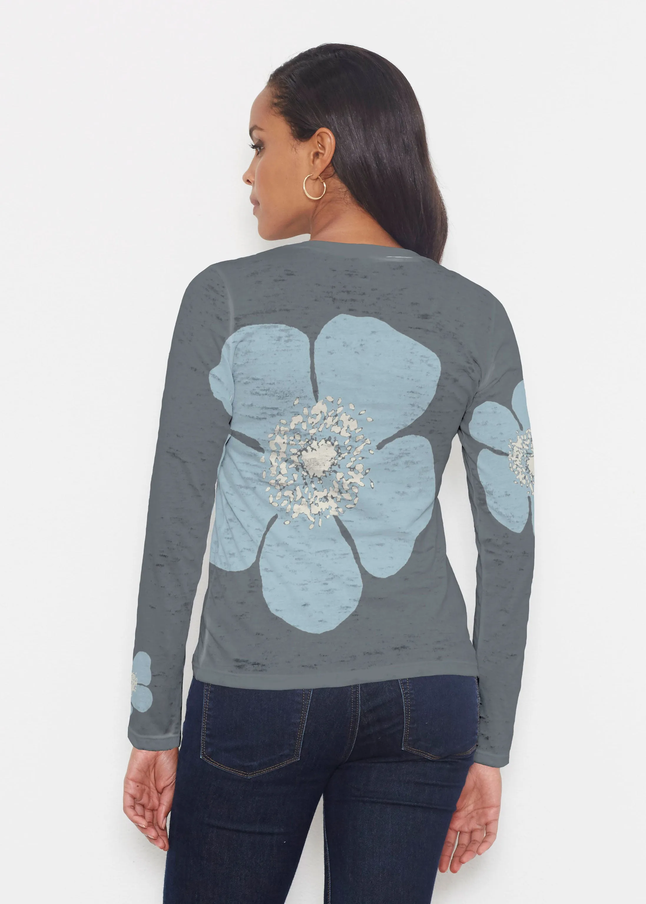 Poppy SteelBlue-Grey (7066) ~ Signature Long Sleeve Crew Shirt