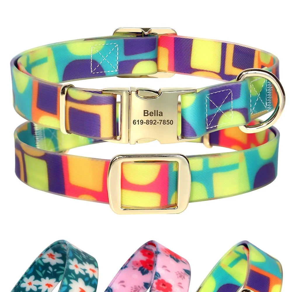 Printed Waterproof Personalized Collars And Leashes