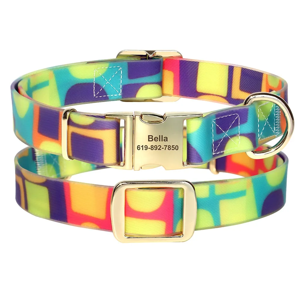 Printed Waterproof Personalized Collars And Leashes