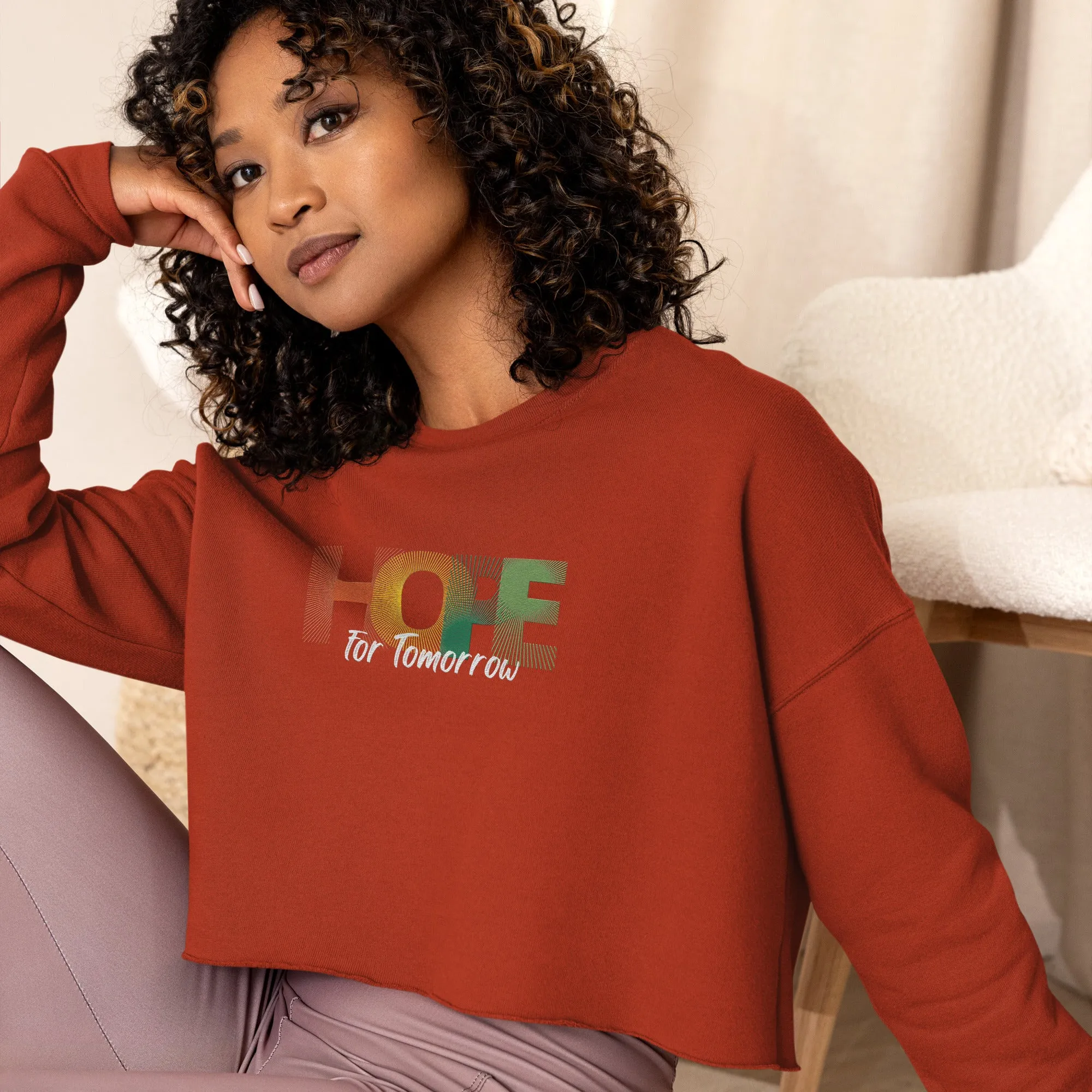 "Hope For Tomorrow" Crop Sweatshirt