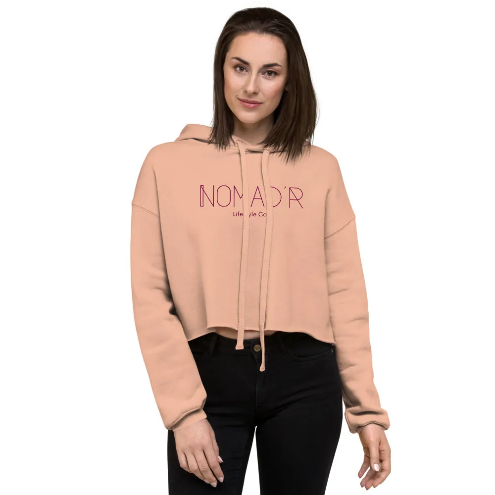 "Nomad'r- BURGUNDY" Crop Hoodie